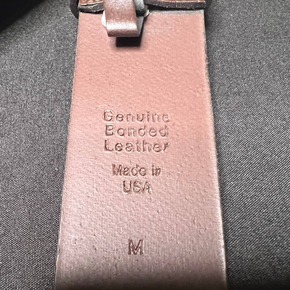 Classic Genuine Bonded Leather Belt - Made in the USA - Picture 3 of 4